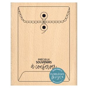 Floril&egrave;ges Design Tampon bois Enveloppe &agrave; conserver 8 x 10 cm