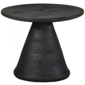 VidaXL Table d'appoint noir Ø50x40 cm bois de manguier massif