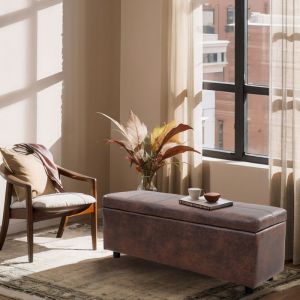 [corium] - Banc de rangement Bukit 118 x 37 x 43 cm marron [en.casa]
