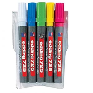 Edding Marqueurs ? tableau n?on 5 pcs Multicolore 725
