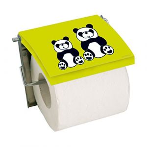 Image de MSV 141395 Panda Porte-Papier Toilette Acier/MDF Vert/Noir/Blanc 30 x 20 x 15 cm