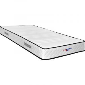 King Of Dreams - Matelas mathieu a Ressorts + 3 cm de Latex 75 Kg/m3 + Alese 90x200 Hauteur +/- 20 cm - Accueil Ferme - Soutien Ferme - 5 Zones de