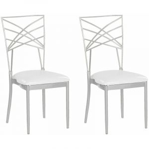 Image de Beliani Lot de 2 chaises en métal argenté GIRARD