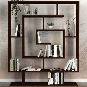 Cotecosy Tag&egrave;re biblioth&egrave;que Dontan L125cm Bois fonc&eacute; - Bois fonc&eacute;