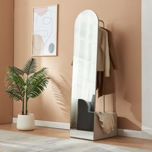 Miroir porte-manteau Kuonta 165 x 40 x 51 cm sable [en.casa]
