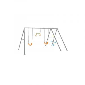 Intex 44131 - Balançoire Swing Set Gris, 2 sièges, balançoire et trapèze, 465 x 249 x 203 cm
