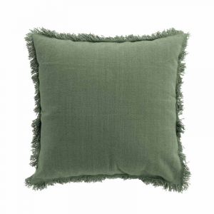 Image de Coussin à Franges "Vanina" 45x45cm Kaki Prix