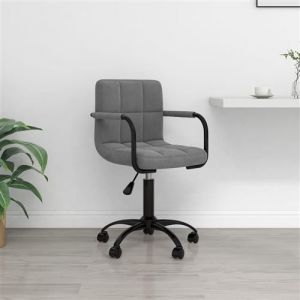 VidaXL Chaise pivotante de bureau Gris foncé Velours