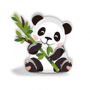 Dam Puzzle 3d en carton avec relief. Design d'ours panda.