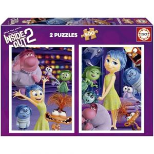 Educa 2 Puzzles en Carton de 500 pièces avec Les Images de Inside Out 2, Double Plaisir. Cadeau Parfait pour Les 14 Ans et Plus (20101)