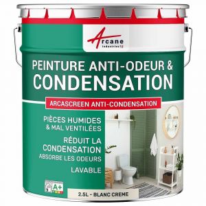 Arcane industries Peinture anti-condensation, anti odeur pour pièces humides : ARCASCREEN ANTI CONDENSATION - Blanc Crème - RAL 9001 - 2.5 L