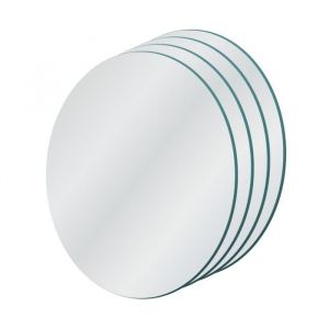 GOLD&CHROME UNIQUE DESIGN Miroir Mural en Cristal, Lot de Quatre Pièces, Rond, 30 cm x 30 cm x 0,3 cm, 0,5 kg, Autocollant, Ruban Inclus, Bord en C, Moderne, Minimaliste