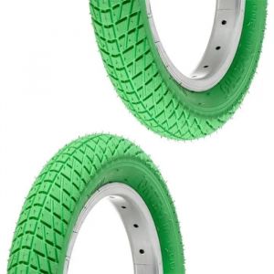 Cyclingcolors 2x Pneu Vert 12 X 2.00" (50-203) Lisse Poussette Vélo Enfant Draisienne