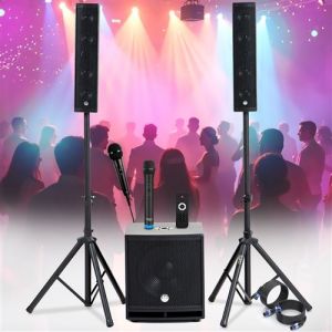 Bm sonic Système Sonorisation Complet 1200W Enceintes DJ, ENORME SUB 38cm USB/Bluetooth, 2 MICROS, Fête de la Musique, Mariage, Baptême