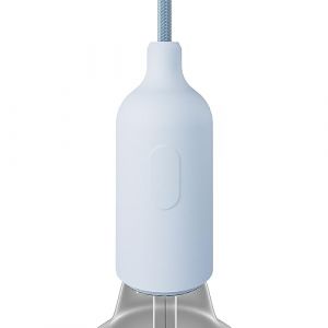 Creative cables - Kit Douille E27 en Silicone avec Interrupteur et Serre-câble dissimulés - Blue Ciel