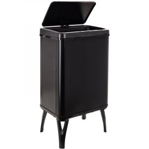 WELL HOME MOBILIARIO & DECORACIÓN Poubelle intelligente avec ouverture automatique ou contact manuel de 40 l, 35,5 x 26 x 71,5 cm, couleur noire.