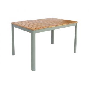 Table de jardin SENORA acacia kaki avec coins arrondis 6 places 120 x 80 x 75 cm