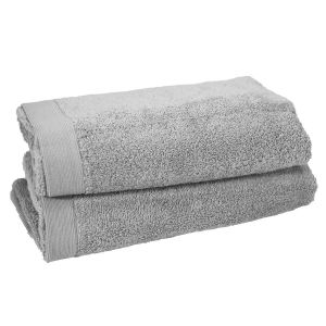 Image de Sensei Maison Lot de 2 serviettes de toilette 500gr/m² Gris Perle 50x90 cm