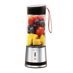 Alpina Portable Blender 300ml - Mini Smoothie Maker rechargeable par USB - Smoothie Maker portable 125W - Mixeur de cuisine en acier inoxydable &agrave; 1 vitesse - Argent