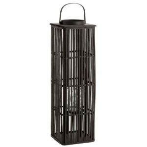 Lanterne Déco en Bambou "Longue" 89cm Noir Prix