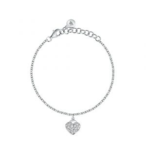 Morellato Bracelet pour femme en Acier serti de cristal en forme de c&oelig;ur - 0.003 g - taille : 163CM - SAVZ20