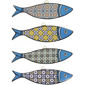 Signes Grimalt Pendant Fish 4 ou Pendants Pendentif bleu - 1x30x8cm - blue