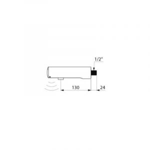 Delabie Robinet électronique Tempomatic 4 M15x21 mural à piles 6V L130 mm