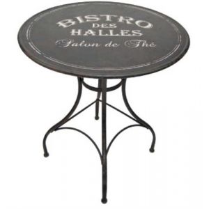 Antic Line cr&eacute;ations Table ronde Bistro des halles en M&eacute;tal 72x76cm -