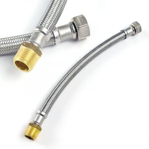 Xpotool - Tuyau blindé flexible 300mm DN13 Écrou 3/4' 24,12mm Filet mâle 1/2' 20,95mm Acier fin epdm