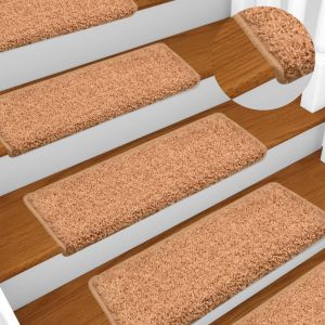 VidaXL Tapis d'escalier 10 pcs 65x25 cm Marron Marron