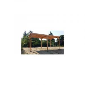 Cpbf - Abri Toit Plat, 350cmx1050cm, Bois douglas Français, Carport, Auvent, Abri Camping-car