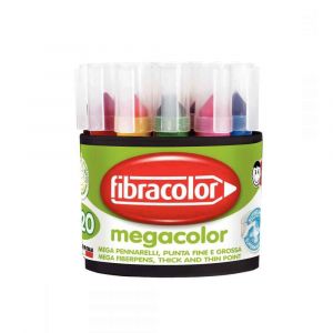 Fibracolor Feutre lavable Megacouleur assortis - Pot de 20