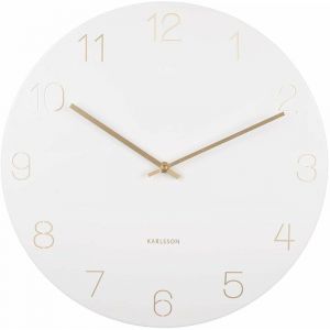 Image de Present time Horloge en métal chiffres gravés Charm blanc - Blanc