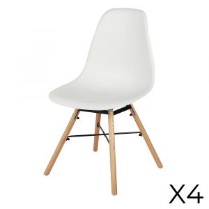 Lot de 4 chaises coloris blanc style scandinave. Collection JENKINS.