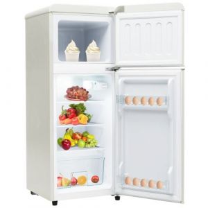Réfrigérateur-congélateur rêtro, 105,5x41, 92 litre, éclairage LED, Blanc