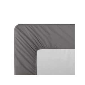 Drap housse b40 percale de coton 90 fils/cm² acier Olana