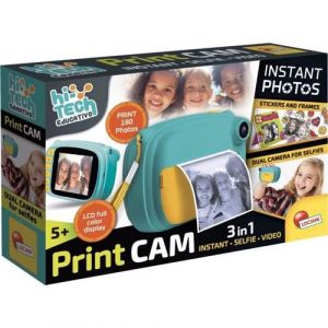 Lisciani Giochi Print CAM - Appareil Photo Instantan&eacute; - Hi-Tech Educatif - Ecran Couleur de 4 Pouces - Double Cam&eacute;ra pour Selfie - Vid&eacute;o - 180 Photos - Cadres et Autocollants - &Agrave; Partir de 5 ans