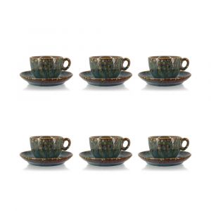 Ogo Living Lot de 6 tasses et soucoupes en porcelaine