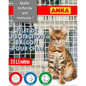 Anka Filet de protection pour chat 2 x 1.50 m