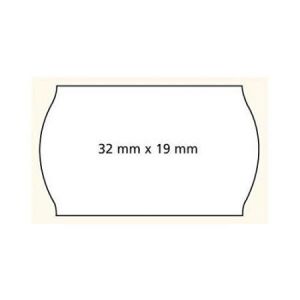 Agipa 100928 - Lot de 6 rouleaux de 1000 étiquettes blanches pour pince, format 32x19 mm