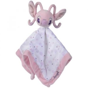 Nicotoy Angel Grand Doudou Plat Lange Blanc Et Rose 40 X 40 Cm - Lilo Et Stitch - Peluche Enfant Et Bebe Et 1 Carte Tigre - Naissance
