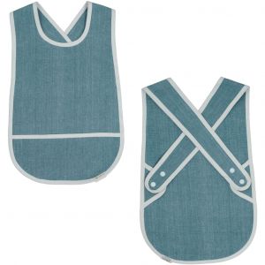 Bavoir croisé enfant Fabelab Chambray Spruce