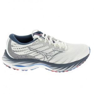 Image de Mizuno Chaussures de Running Wave Rider 26 - Blanc/Argenté/Bleu Femme, pointure 38½ - Blanc - Taille 38½