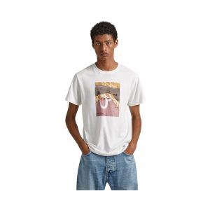 Pepe Jeans T-shirt Kenelm à manches courtes blanc rose. - M