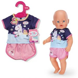 Zapf Creation BABY born Pyjama avec Motif Licorne pour poupées de 43 cm, 839256