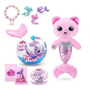 Pets Alive Furmaids de ZURU (Pink Kitten), Peluche Sirène Interactive sonore Lumineuse, Jouet pour Filles