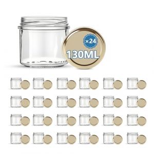 HEEKSE Lot de 24 bocaux en verre avec couvercles