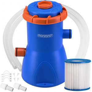 Monzana Pompe de filtration de piscine MZP30 Bleu/Orange 2.280L/h incl. 11 filtres