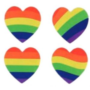 Ruedelafete Lot de 240 stickers Pride Coeur arc-en-ciel