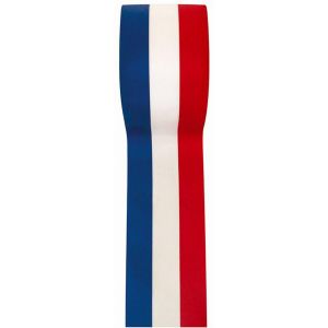 Ruedelafete Large Ruban Tricolore de 25 m x 10 cm, tricolore